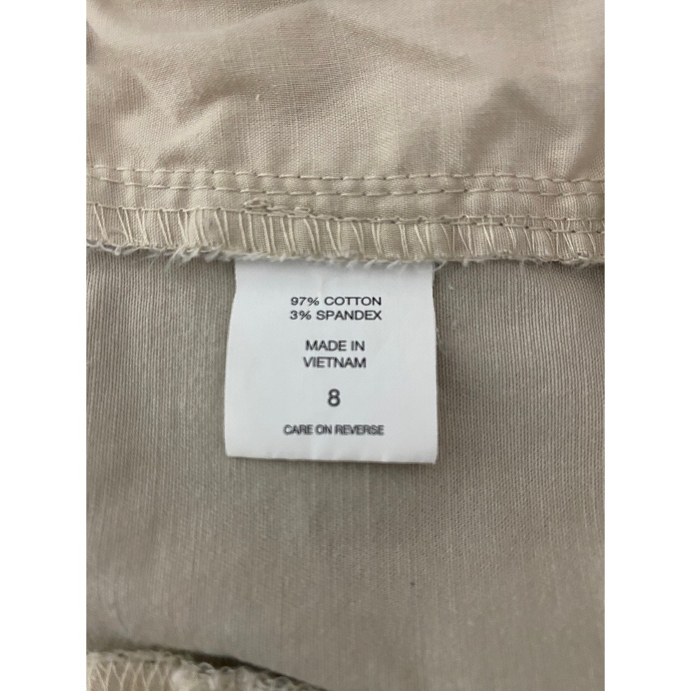 New York & Company Womens Khaki Chino Shorts Beige Cotton Stretch Size 8 - Picture 11 of 11